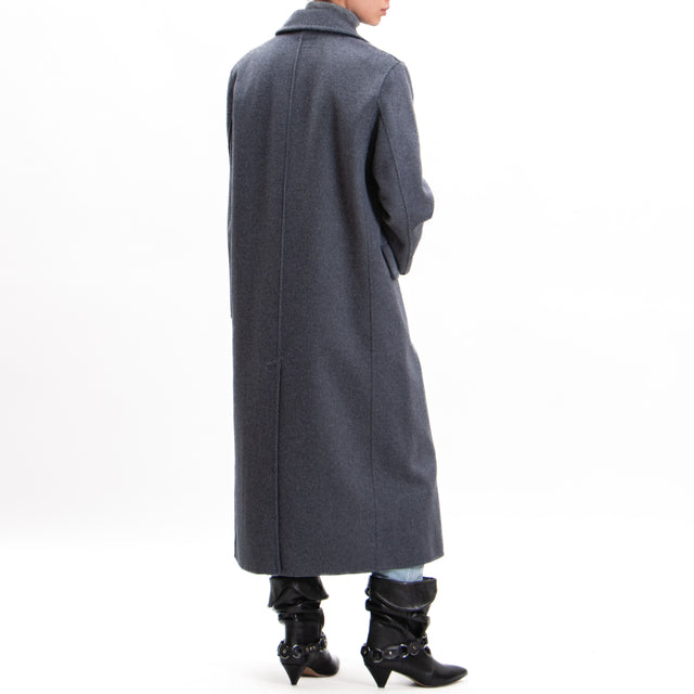 Vicolo-Coat hand made wool blend - anthracite