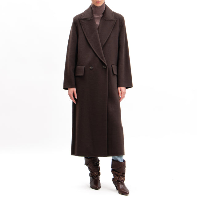 Vicolo-Handmade coat mixed wool - dark brown