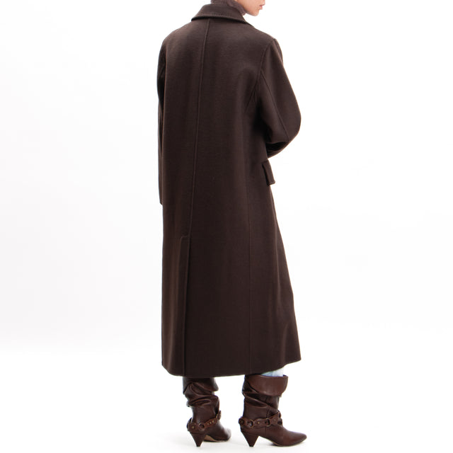 Vicolo-Cappotto hand made misto lana - moro