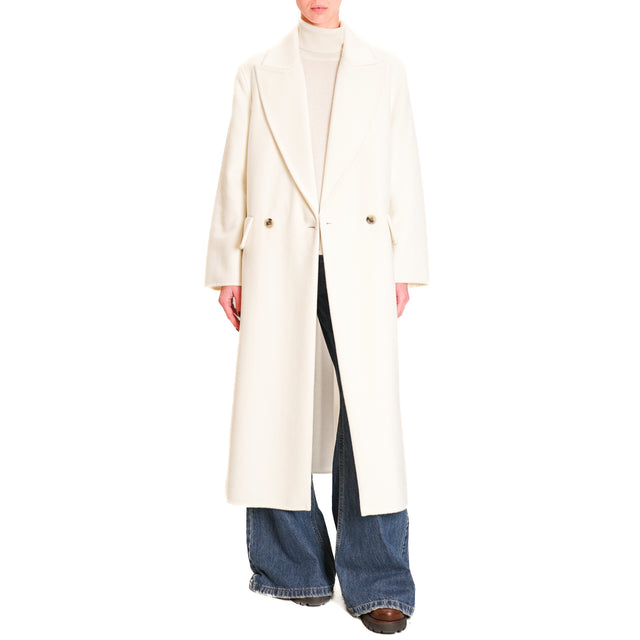 Vicolo-Coat hand made wool blend - milk