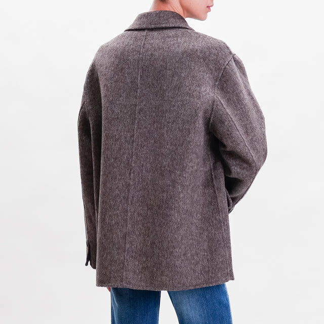 Vicolo-Handmade double-breasted jacket mixed wool - mink