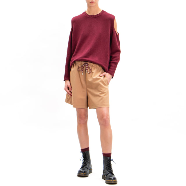 Vicolo-Shorts with drawstring - camel