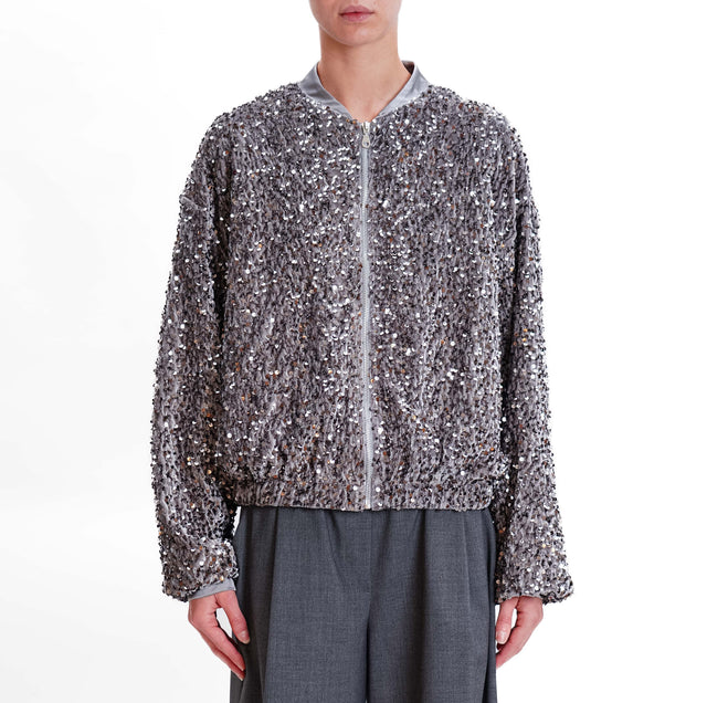 Vicolo-Bomber con paillettes - grigio