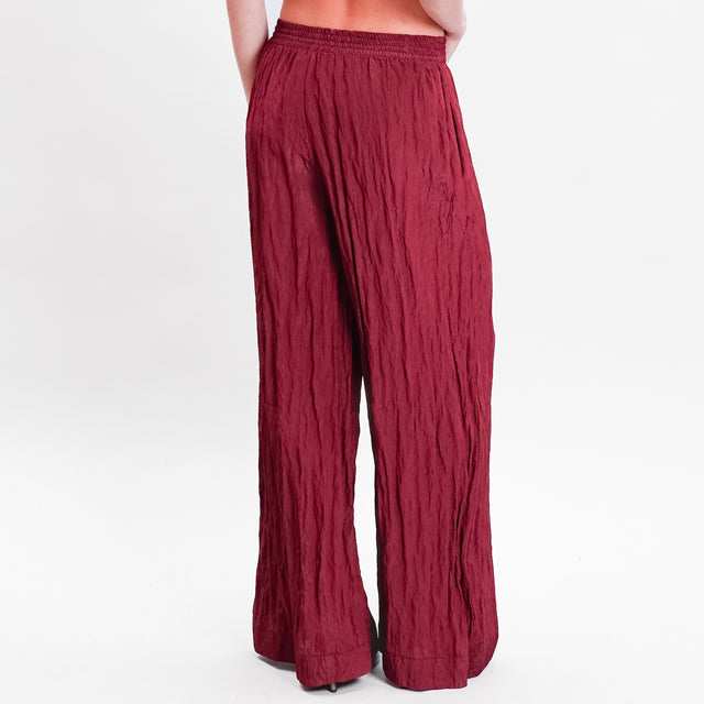 Vicolo-Pantalone in tessuto goffrato - Bordeaux