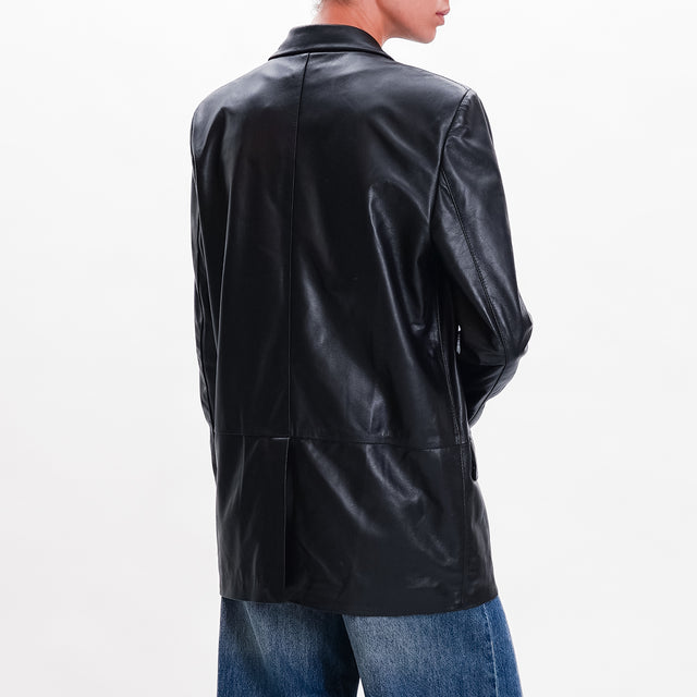 Vicolo-Jacket 1 button genuine leather - black