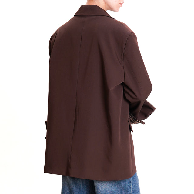 Vicolo-2 Button Jacket - Dark Brown