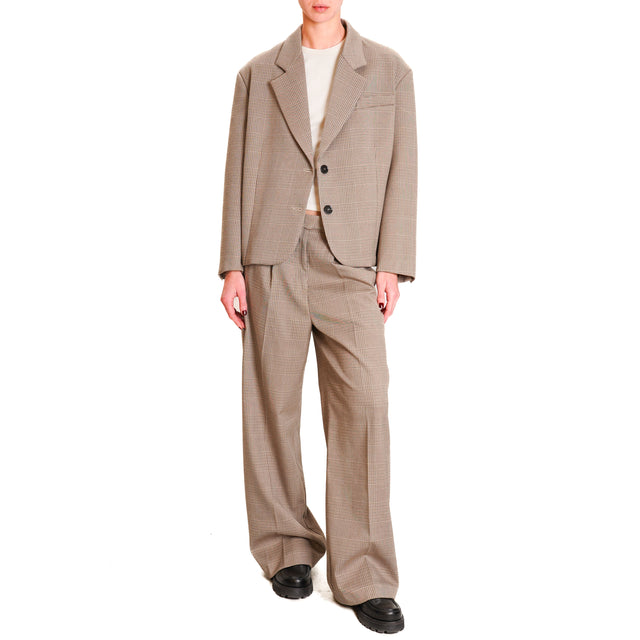 Vicolo-Jacket 2/4 Prince of Wales - beige/dark brown