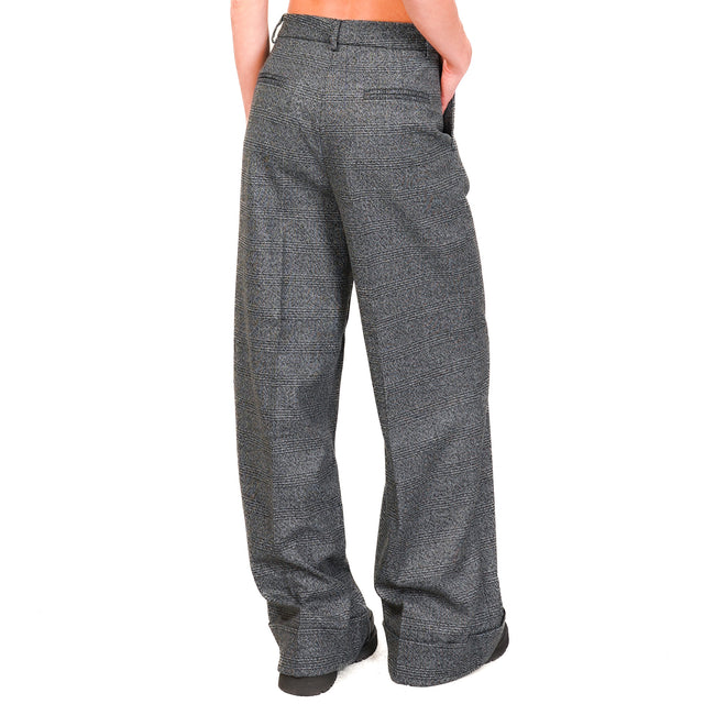 Vicolo-Pantalone principe di galles - grigio/nero