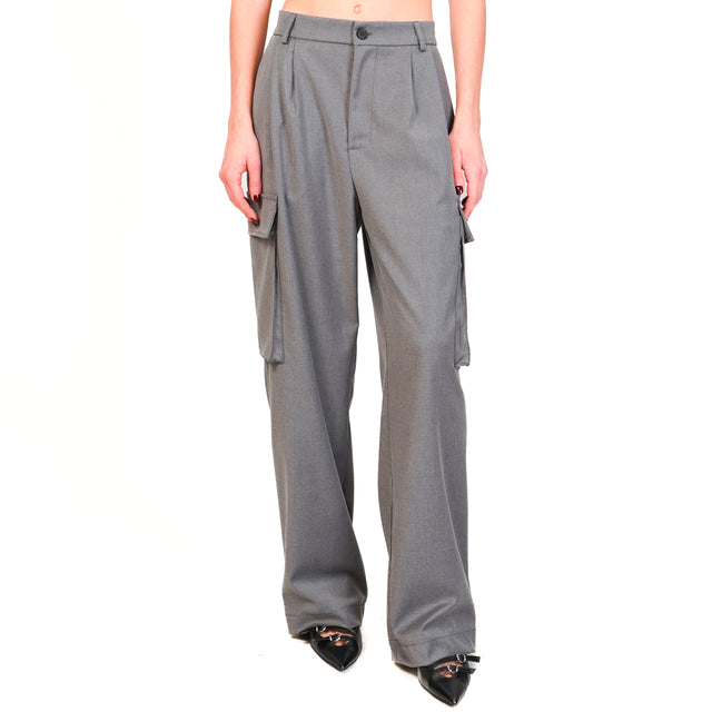 Vicolo-Pantalone cargo con pinces - grigio