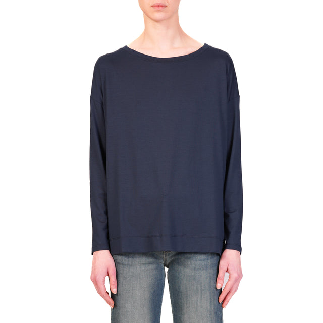 Vicolo-T-shirt in jersey manica lunga - blu