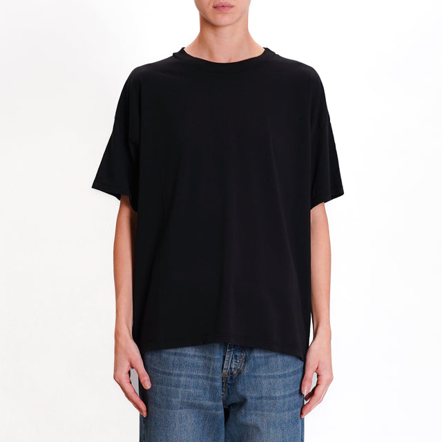 Vicolo-T-shirt girocollo in cotone - nero