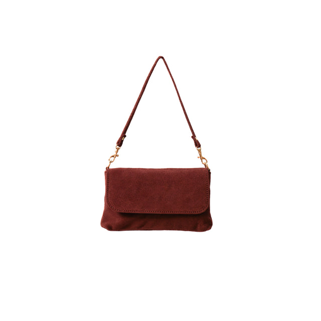 W by white mood-Pochette genuine leather scamosciata - Bordeaux