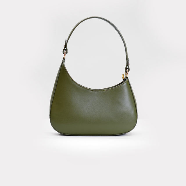 W by Whitemood-Asymmetrical crescent shoulder bag - military