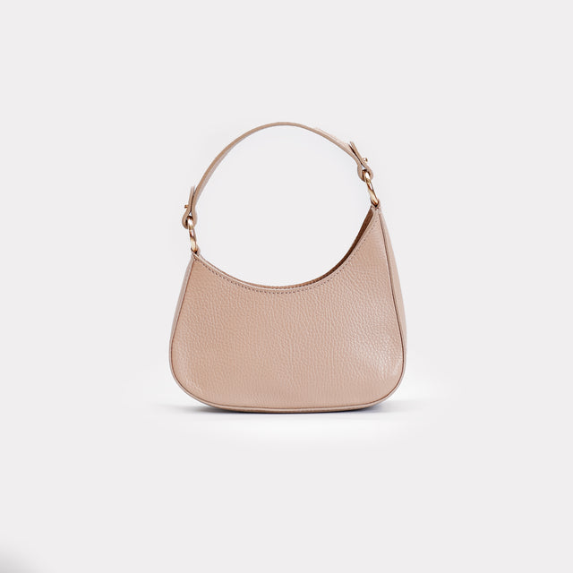 W by Whitemood-Asymmetrical crescent mini shoulder bag - mastic