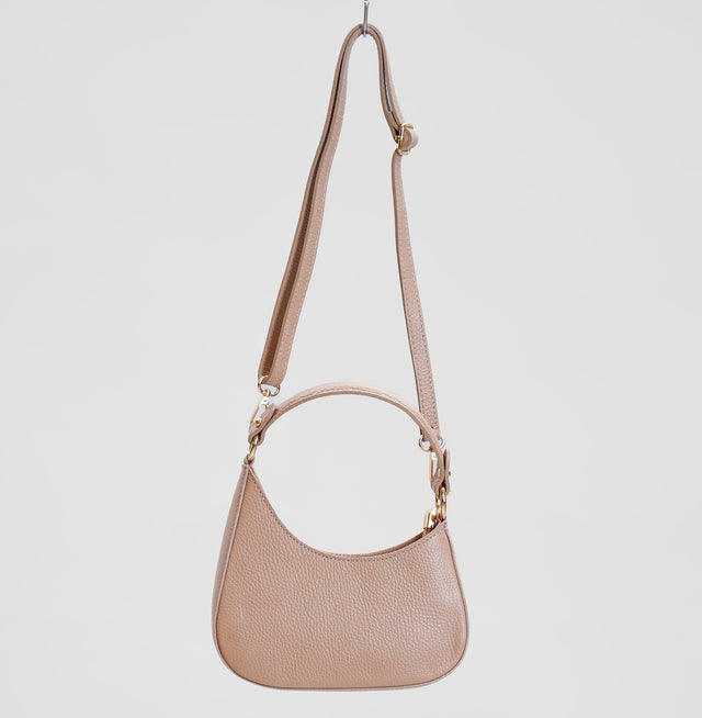 W by Whitemood-Asymmetrical crescent mini shoulder bag - mastic