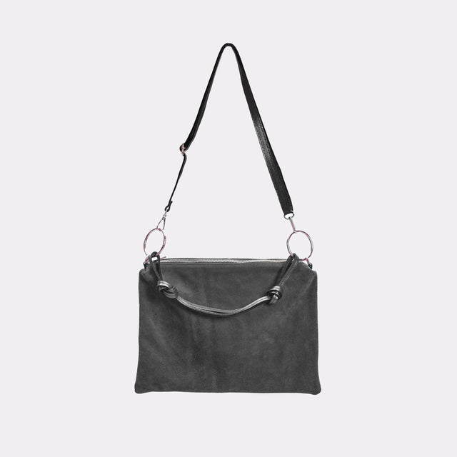 W by Whitemood - Suede Shoulder Bag - Grey