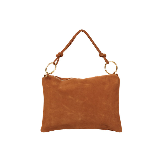 W by Whitemood-Borsa a spalla in pelle scamosciato - camel