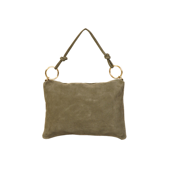 W by Whitemood-Borsa a spalla in pelle scamosciato - militare