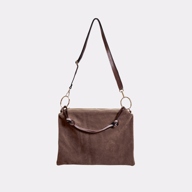 W by Whitemood-Borsa a spalla in pelle scamosciato - taupe