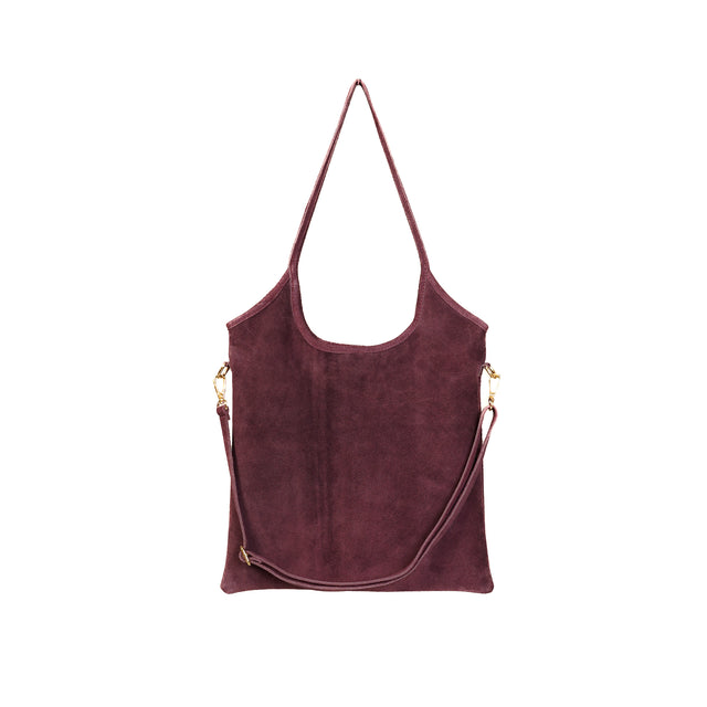 W by Whitemood-Borsa shopper scamosciata - aubergine