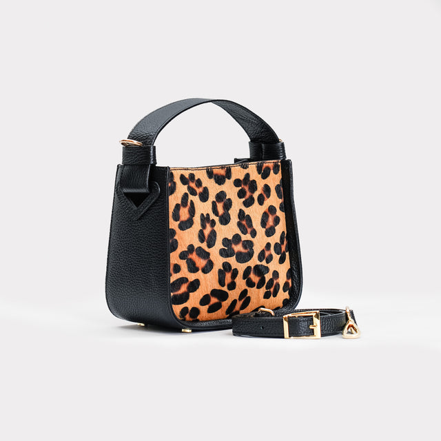 W by Whitemood-Borsa in cavallino maculata - nero/beige