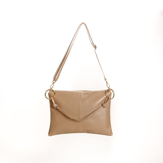 W by Whitemood-Borsa a spalla in pelle - sand