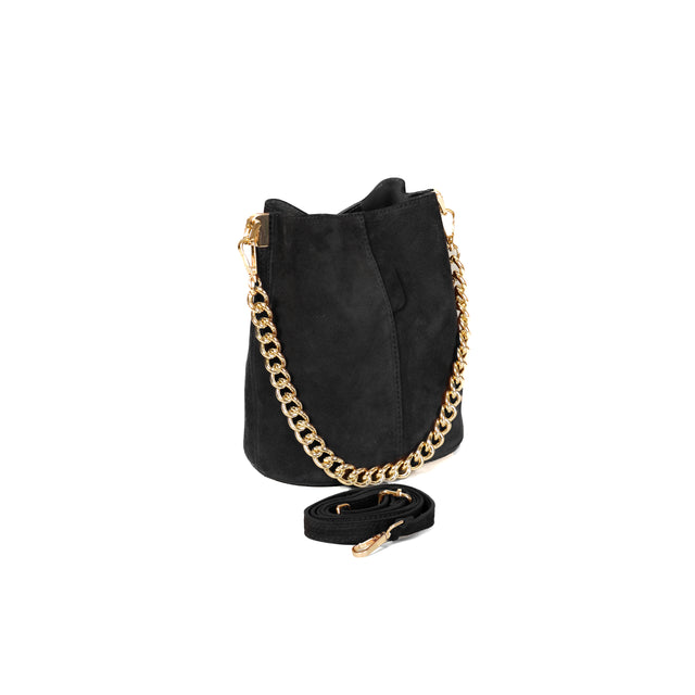 W by Whitemood-Borsa secchiello scamosciato - nero