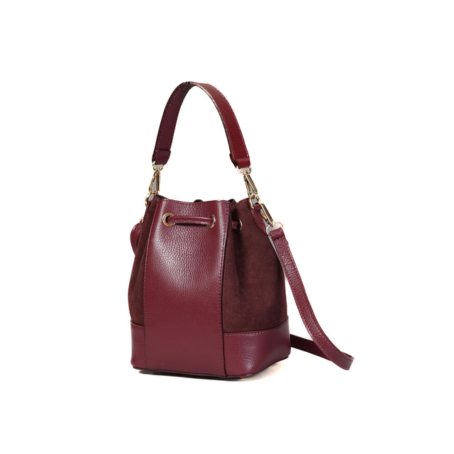 W by Whitemood-Borsa secchiello grande con nappine - Bordeaux