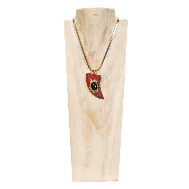 W by Whitemood-Collana chocker corno mosaico - rosso/nero