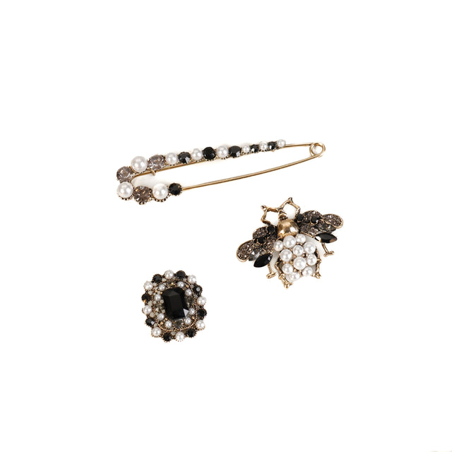 W by Whitemood-Set spille perle e strass - nero