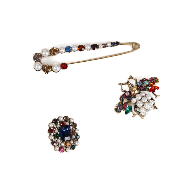 W by Whitemood-Set spille perle e strass - multicolor