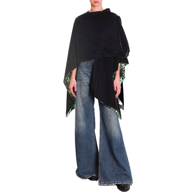 Wu'side-Velvet Cape - Black