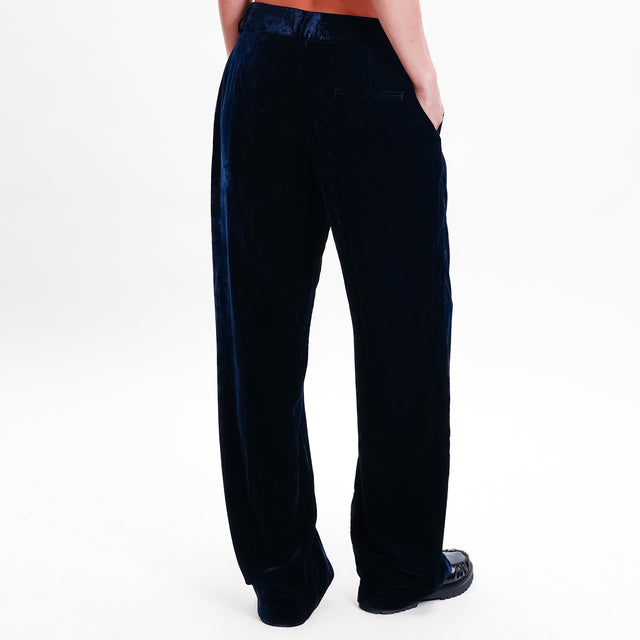 Wu'side-Pantalone velluto - blu