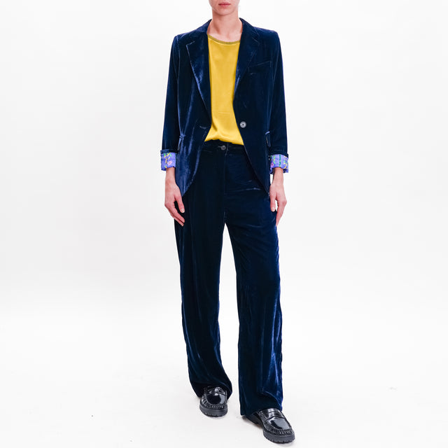 Wu'side-Pantalone velluto - blu