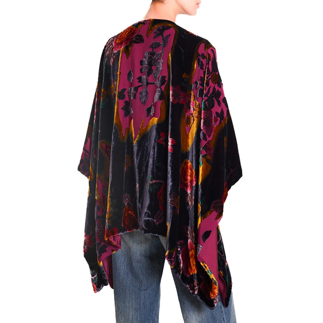 Wu'side-Devoré Velvet Cape - Plum/Purple