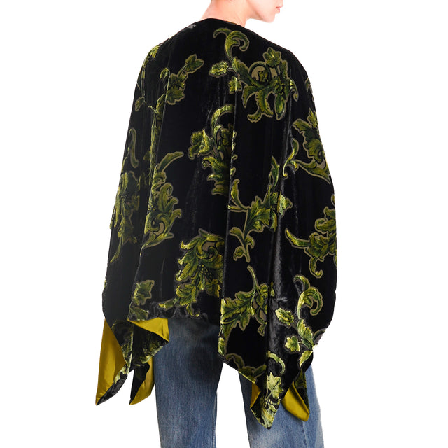 Wu'side-Devoré Velvet Cape - Oil/Black