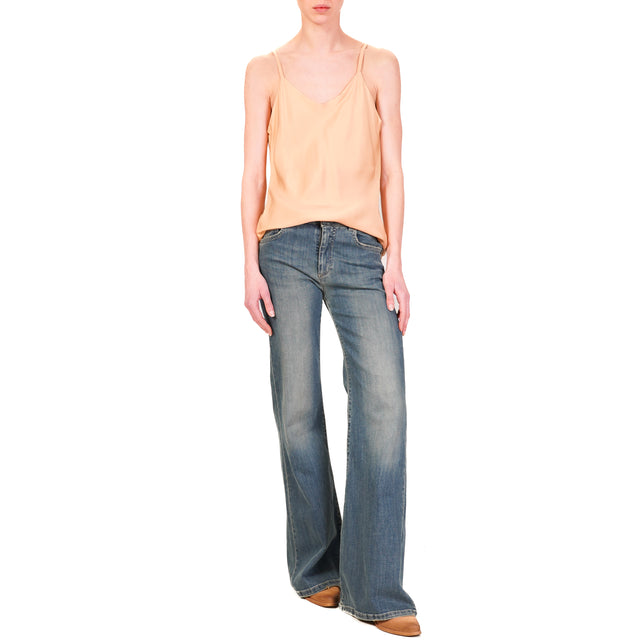 Wu'side-Top in viscosa bretelle regolabili - peach