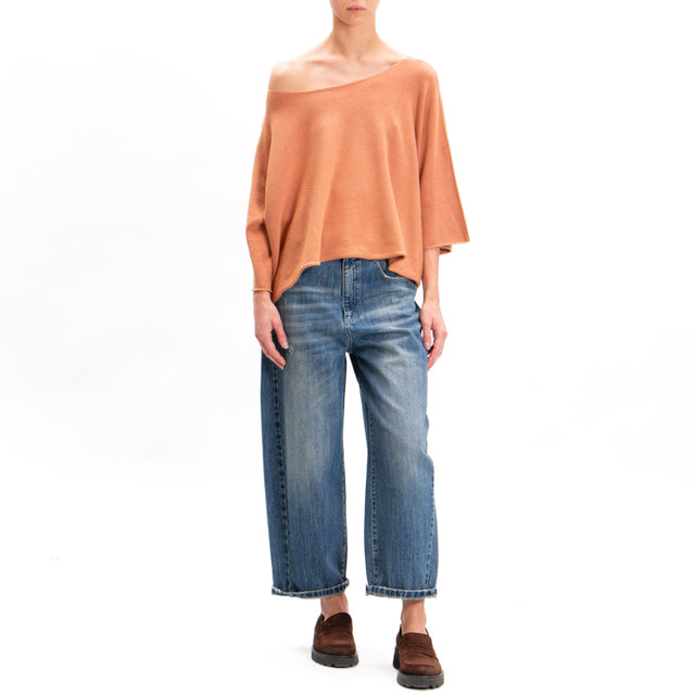 Zeroassoluto-Wide Sleeve Crop Top - Cinnamon