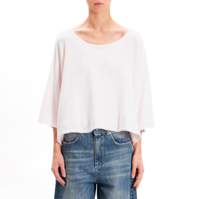 Zeroassoluto-Wide Sleeve Crop Top - Light Pink