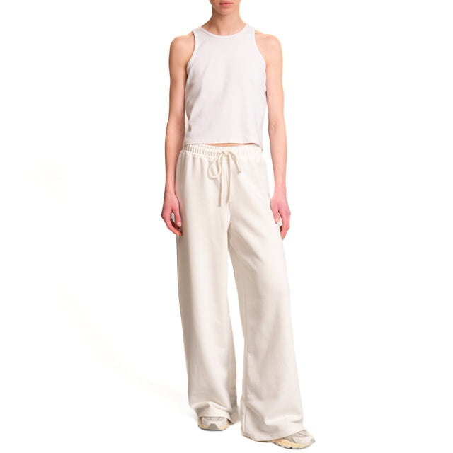 Zeroassoluto-Pantalone in felpa con coulisse - latte