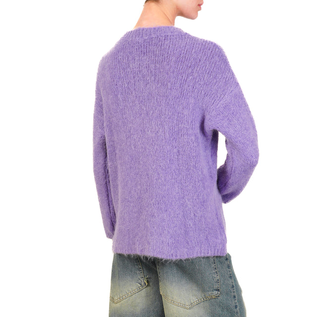 Zeroassoluto-Maglia girocollo alpaca - viola