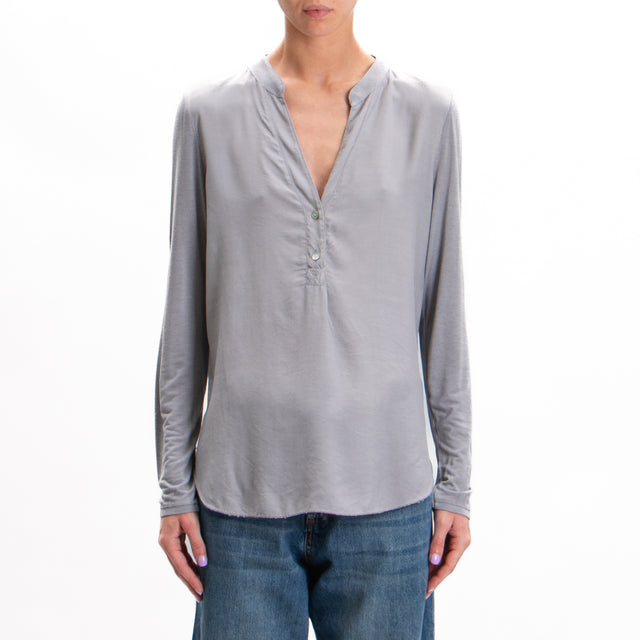 Zeroassoluto-Double fabric chester shirt - grey