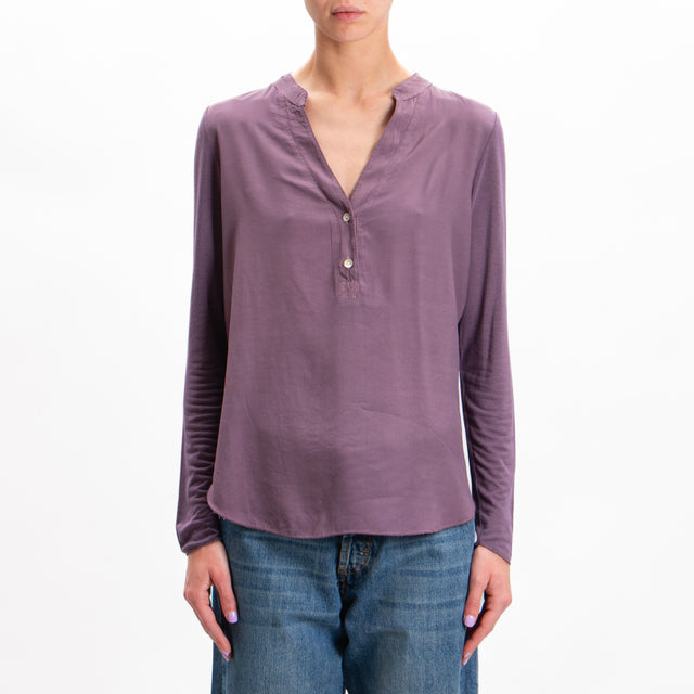 Zeroassoluto-Double fabric chester shirt - mauve