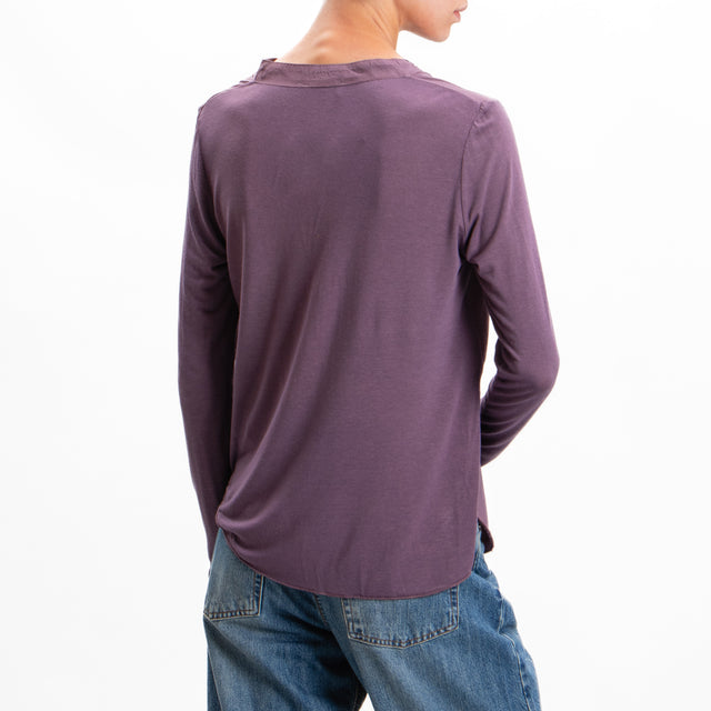 Zeroassoluto-Camicia chester doppio tessuto - mauve