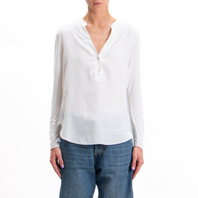 Zeroassoluto-Double fabric chester shirt - off white