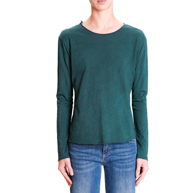 Zeroassoluto-T-shirt girocollo 100% cotone - verde bottiglia