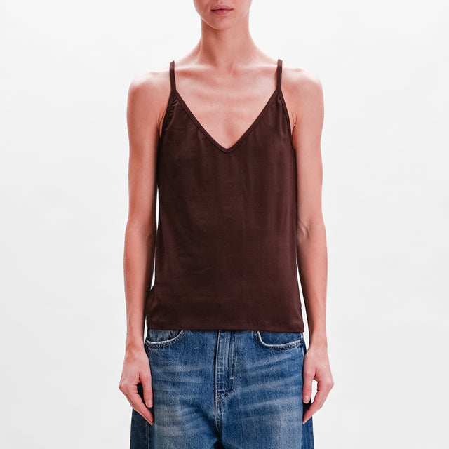 Zeroassoluto-Underware top in stretch jersey - dark brown