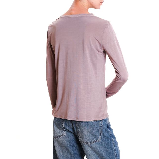 Zeroassoluto-T-shirt slim fit lyocell fabric 100% NATURAL FIBER - mauve