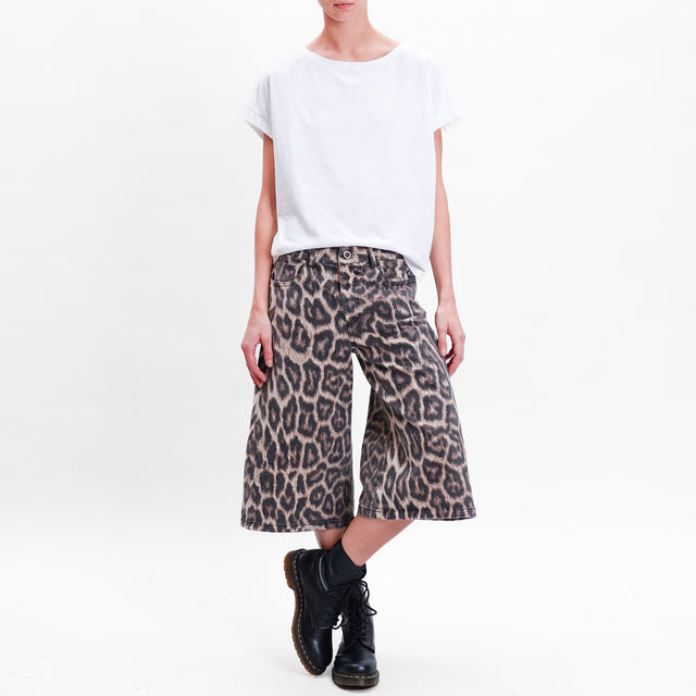 Zeroassoluto-BILLY animalier Bermuda shorts - sand/dark brown/black