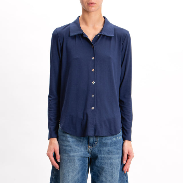 Zeroassoluto-Camicia CARLY in jersey - blu